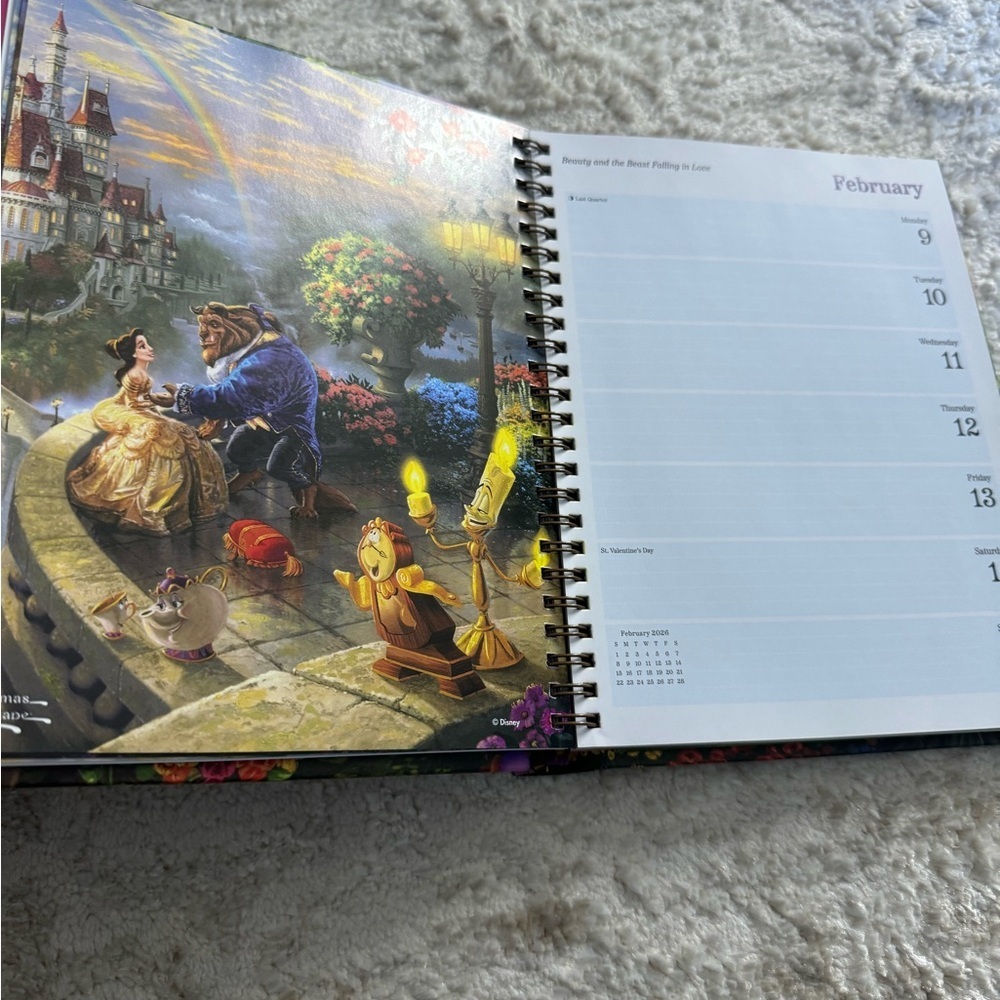 Disney 2026 Thomas kinkade Calendar - Enchanting Pink and Green Design - Picture 6 of 9